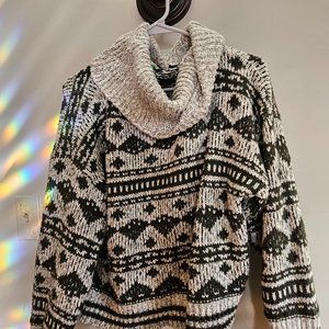 Christmas sweater dark green and grey knitted